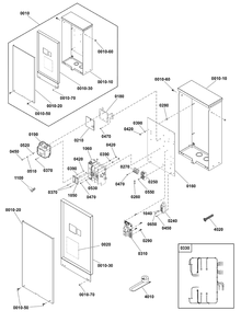 Transfer Switch - Hingeless Enclosure Diagram and Parts List for 040699-00  Briggs and Stratton Generator